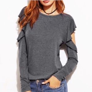 LOFT Cold Shoulder Long Sleeve Top Size XL